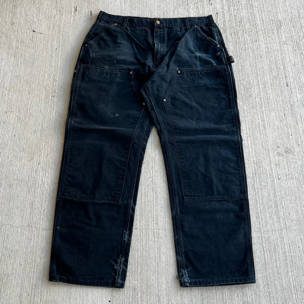 Carhartt faded black double knee work wear carpenter pants